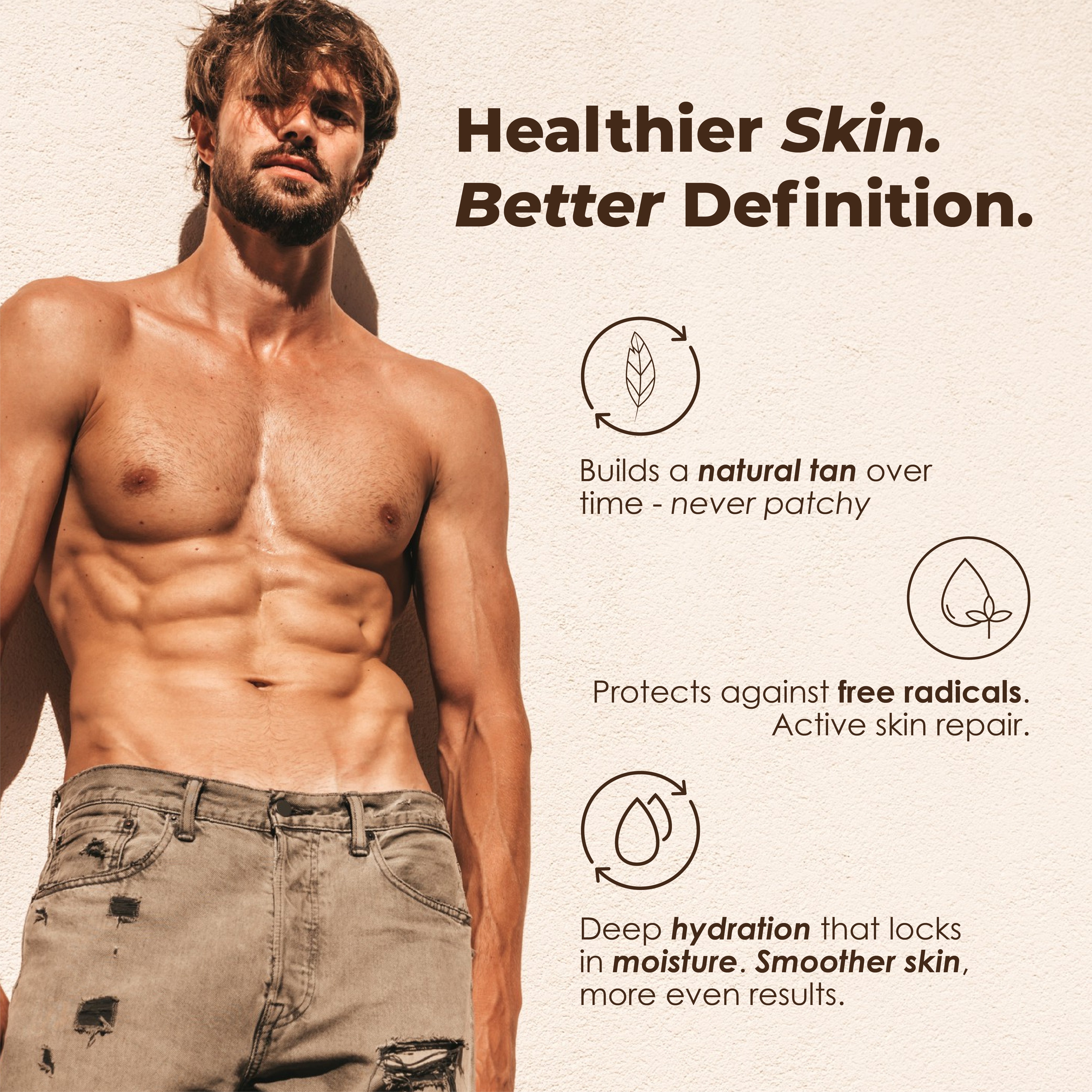 Tanning Moisturising Butter for Men with Active Skincare