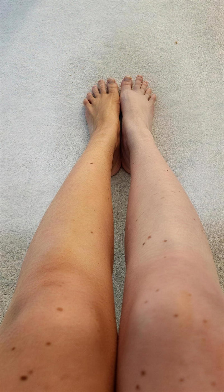Illustrative image: legs after the tanning butter (not the reviewer)